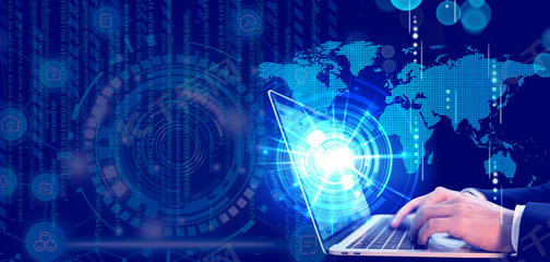 智能科技 藍色科技感與信息科技的融合創新